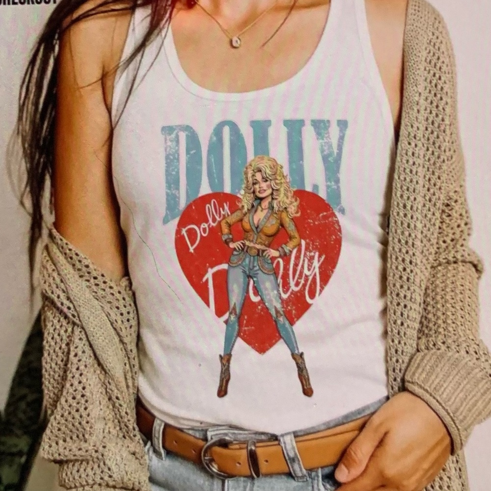 Dolly Graphic Tank Top - White